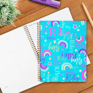 Agenda Funky arcoíris estrellas aqua niños coloridos