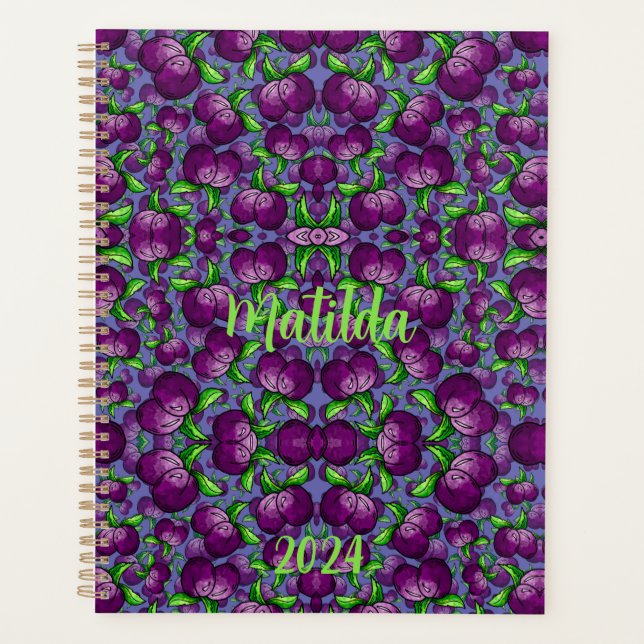 Agenda funky de fruta de planificación de espiral de PLUM (Anverso)
