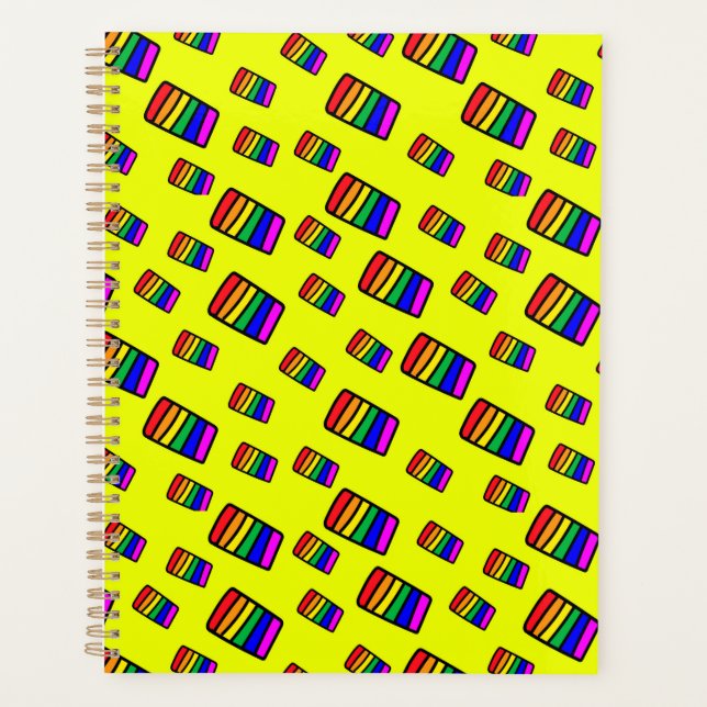 Agenda Funky Neon Rainbow Block Pattern (Anverso)