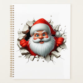 Agenda Funny 3D Santa Claus Christmas Holiday Design