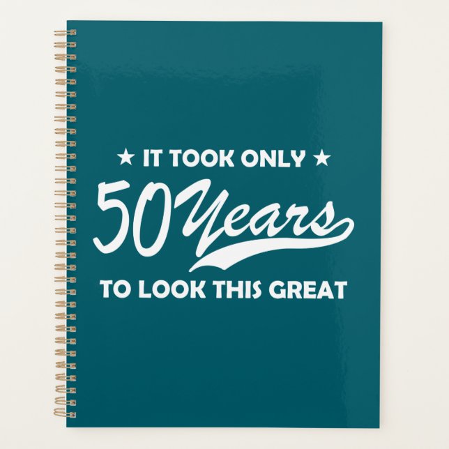 Agenda Funny 50th Birthday Retro Typography (Anverso)