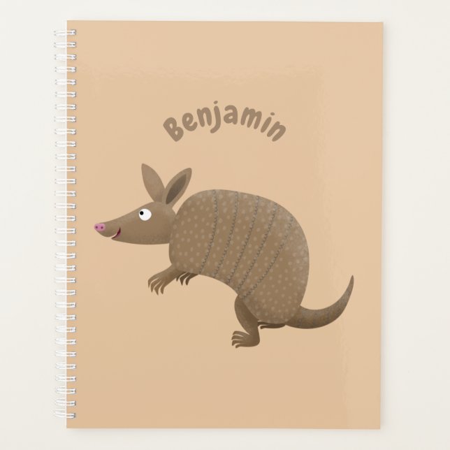 Agenda Funny armadillo feliz personalizado ilustracion (Anverso)