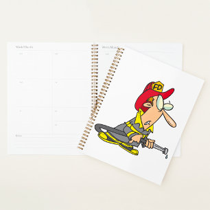 Agenda Funny bombero con el responsable de emergencias de