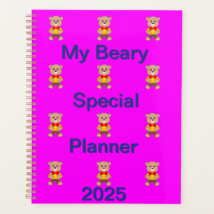 Agenda Funny Bowtie Bear Bear en rosa