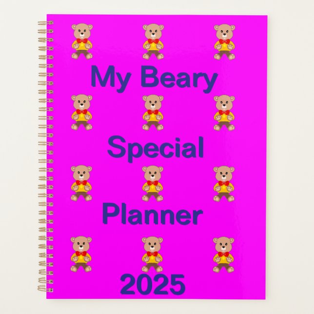 Agenda Funny Bowtie Bear Bear en rosa (Anverso)