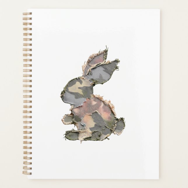 Agenda Funny Bunny Crochet Patchwork Camo Rabbit Happy Ea (Anverso)