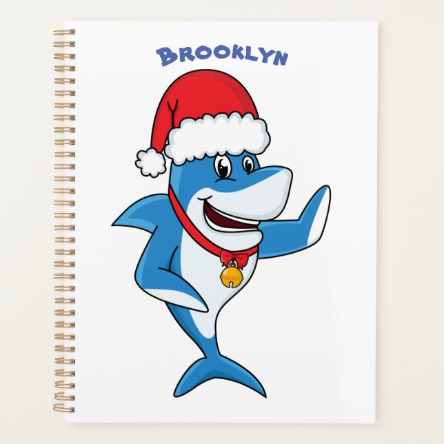 Agenda Funny Christmas shark cartoon illustration (Anverso)