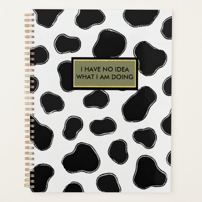 Agenda Funny Cow Print Office Essentials-Boss Babe Vibe (Anverso)