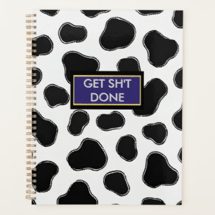 Agenda Funny Cow Print Office Essentials-Boss Babe Vibe