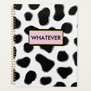 Agenda Funny Cow Print Office Essentials-Boss Babe Vibe