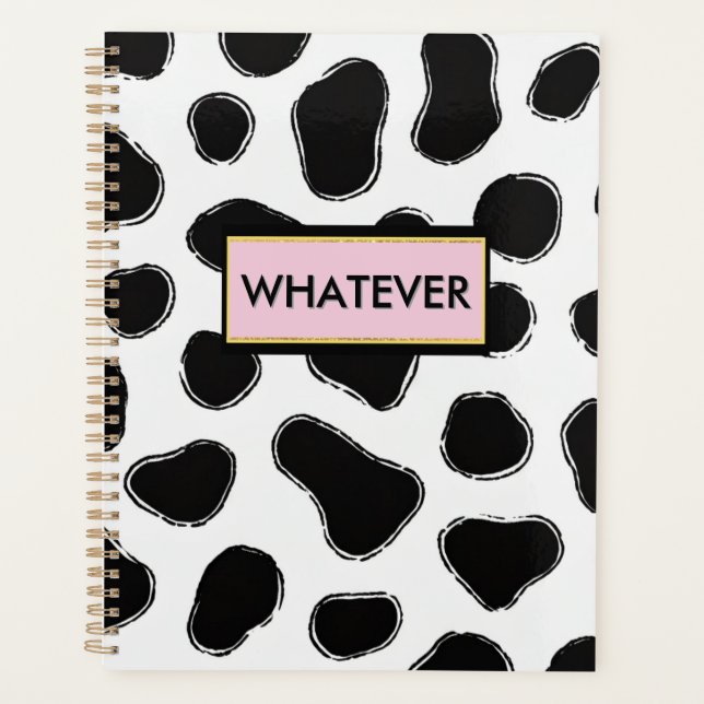 Agenda Funny Cow Print Office Essentials-Boss Babe Vibe (Anverso)