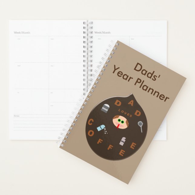 Agenda Funny Dad Monster ama al Personalizado de café Pla (Demostración)