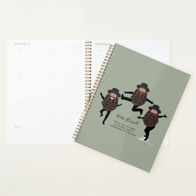 Agenda FUNNY Dancing RABBI personalizado con texto (Demostración)