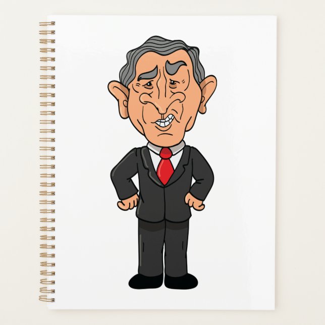 Agenda Funny George W Bush Political Caricature (Anverso)