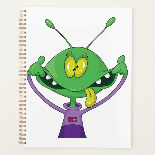 Agenda Funny Green Alien Making Silly Face (Anverso)