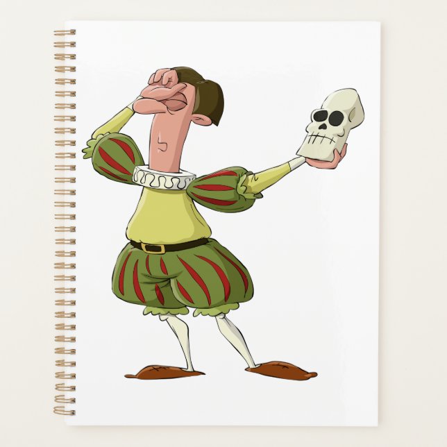 Agenda Funny Hamlet Shakespeare Actor Holding Skull (Anverso)