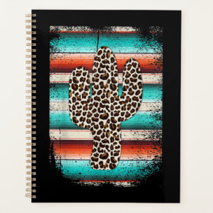 Agenda Funny Leopard Cactus Serape Cactus impresión Turq
