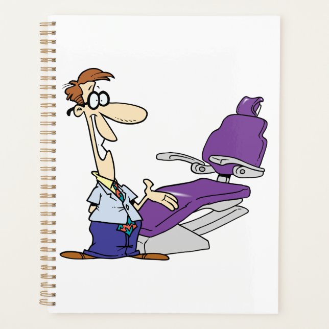 Agenda Funny Male Dentist and Purple Dental Chair (Anverso)