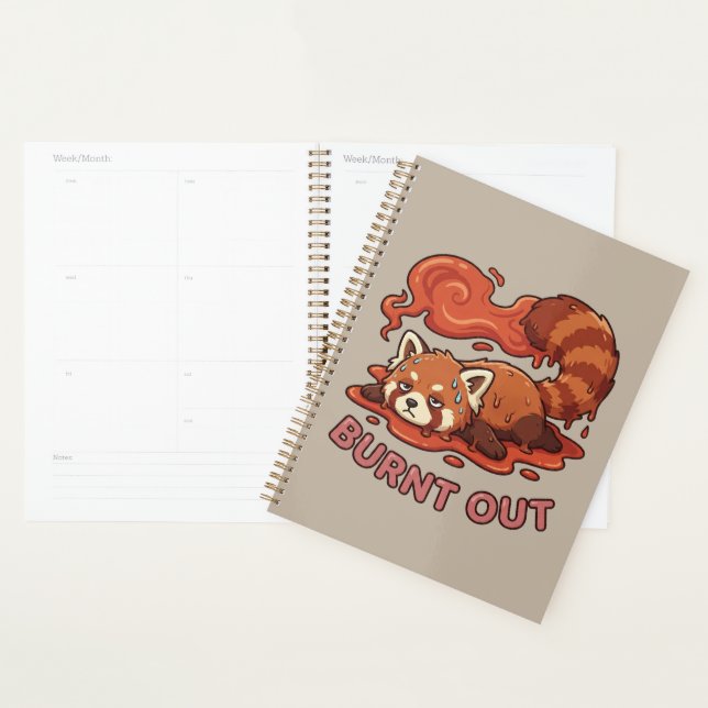Agenda Funny Melting Red Panda Burnt Out Sticker | Cute  (Demostración)