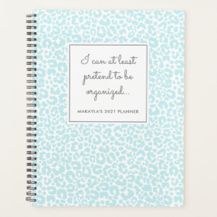 Agenda Funny Pastel Leopard Print Pattern Blue Planner