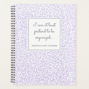 Agenda Funny Pastel Leopard Print Pattern Purple Planner