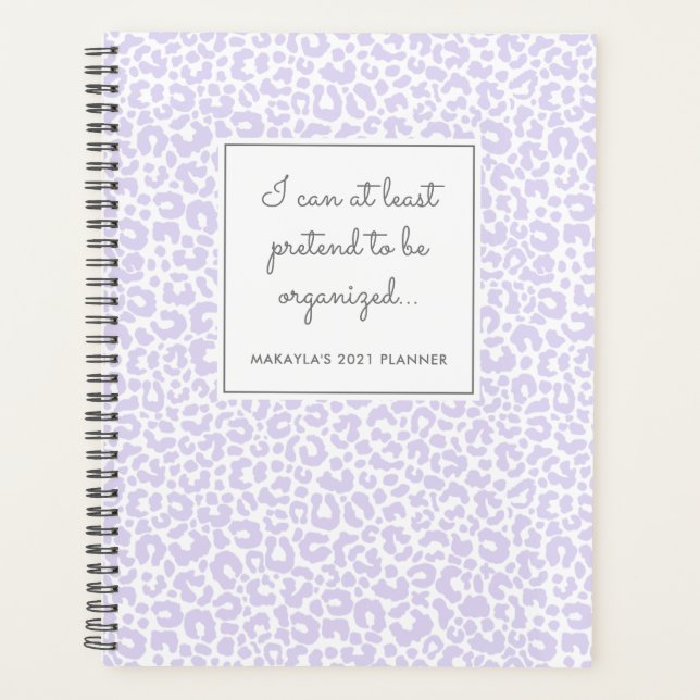 Agenda Funny Pastel Leopard Print Pattern Purple Planner (Anverso)