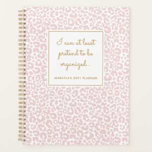 Agenda Funny Pastel Leopard Print Pattern Rubor Planner