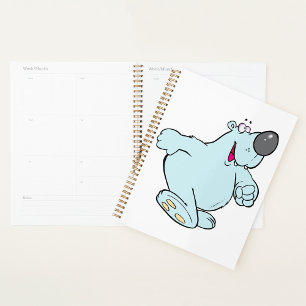 Agenda Funny Personalizado Polar Bear Cute Carácter Azul