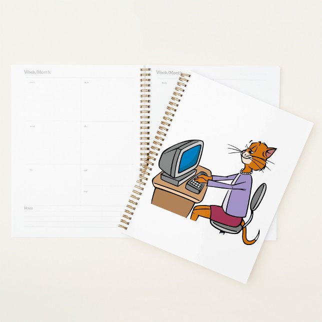 Agenda Funny Secretary Cat Personalizado Office Humor (Subido por el creador)