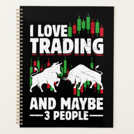 Agenda Funny Trading Quote Bull & Candlestick Daytrading