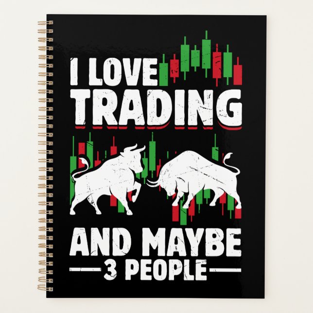 Agenda Funny Trading Quote Bull & Candlestick Daytrading  (Anverso)