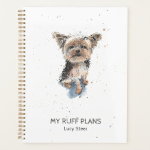 Agenda Funny Yorkshire Terrier acuarela personalizada