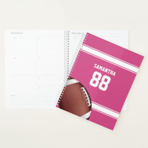 Agenda Fútbol Jersey de franjas rosa y blanca