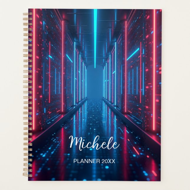 Agenda Futuristic Neon Planner | Cyberpunk Digital (Anverso)