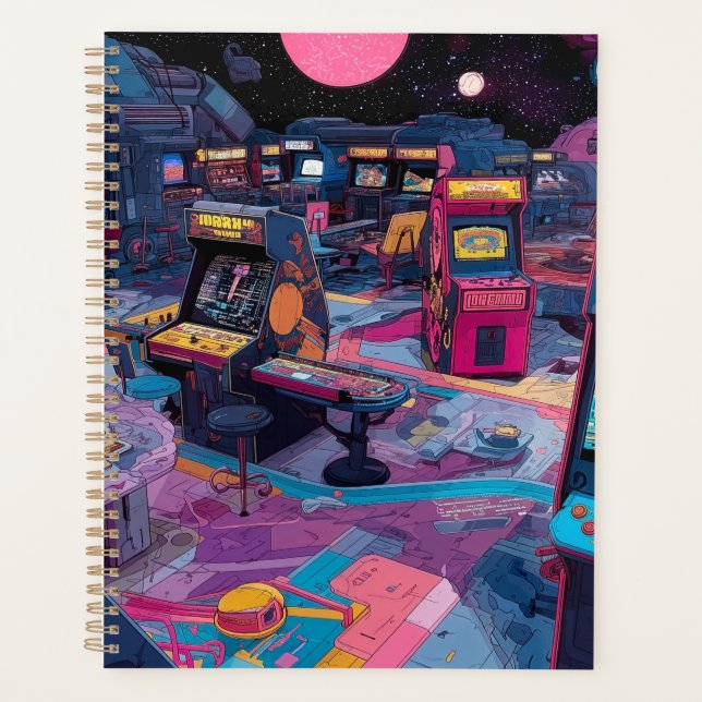 Agenda Futuristic Retro Arcade in Outer Space (Anverso)