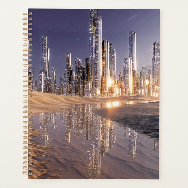 Agenda Futuristic Sci-Fi City Reflected In Desert Sands (Anverso)