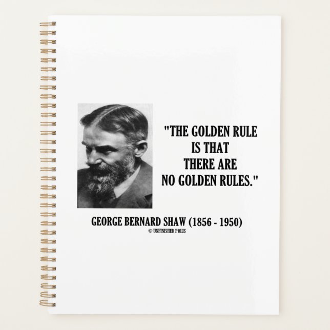Agenda G. B. Shaw Golden Rule No Golden Rules Cita (Anverso)