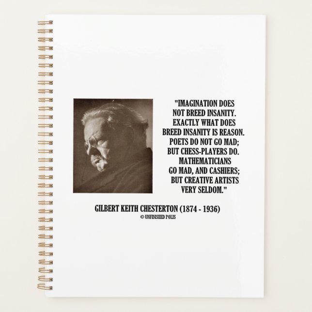 Agenda G.K. Chesterton Imagination Insanity Creative (Anverso)