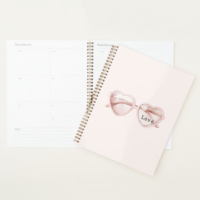 Agenda Gafas de Corazón Rosa Amor (Demostración)