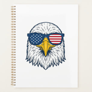 Agenda Gafas de sol águila patriótica diseño vectorial vi