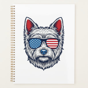 Agenda Gafas de sol patrióticas para perros Westie Arte v