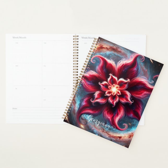 Agenda Galaxia de Poinsettia floral festiva personalizada (Demostración)