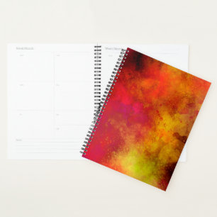Agenda Galaxia Paint Efecto de salpicadura amarillo naran