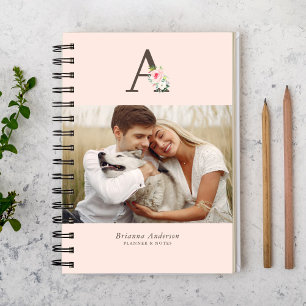 Agenda Galería de Monogramas Florales de 4 fotos Mensual