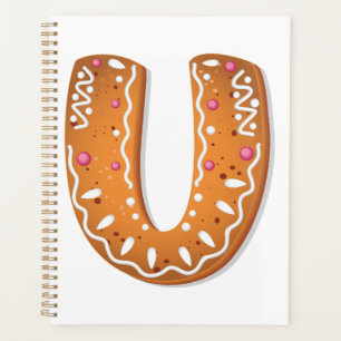 Agenda Galletita de jengibre con monograma de la letra U