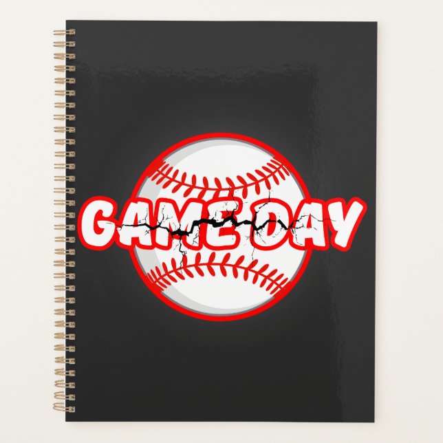 Agenda Game Day Cracked Baseball Sports Graphic (Anverso)