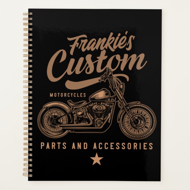 Agenda Garaje de motocicleta Bobber Personalizado de moto (Anverso)