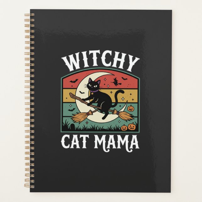 Agenda Gata de bruja de Halloween Mamá (Anverso)