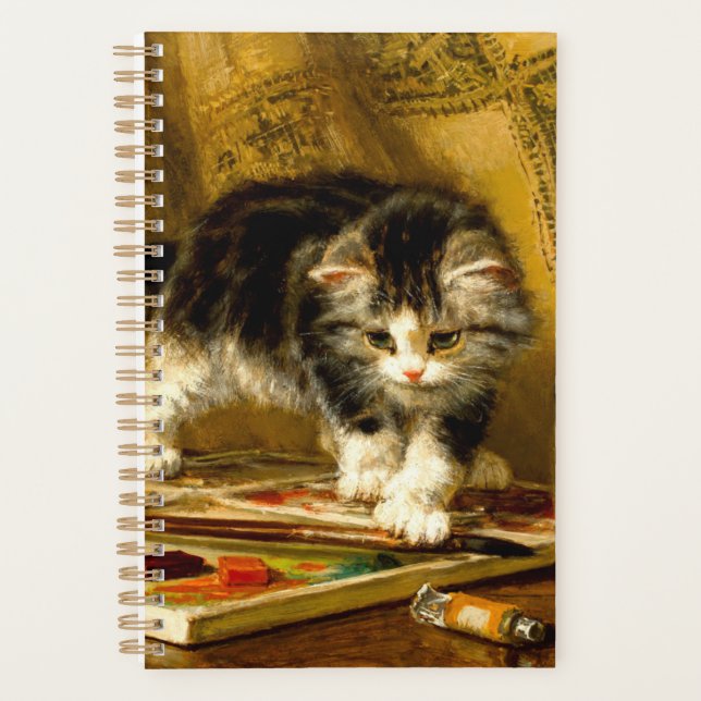 Agenda Gatito con pintura y brochas (Anverso)