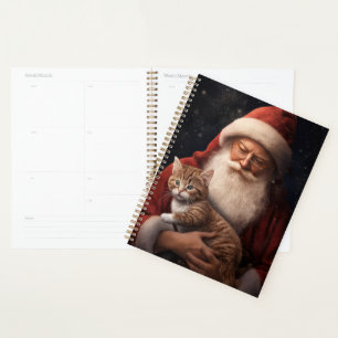 Agenda Gato Abisinio con Navidad Festiva de Santa Claus